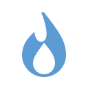 A light-blue flame with a white centre